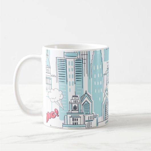 Comic Book City: Vintages Muster Kaffeetasse (Links)