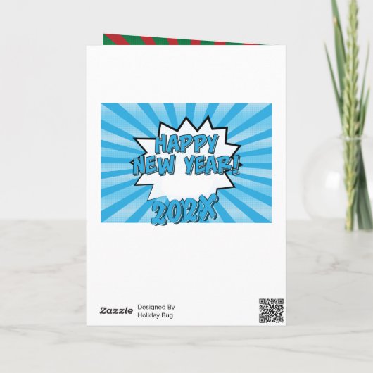 Comic Book Cover Foto Weihnachten Karte (Rückseite)