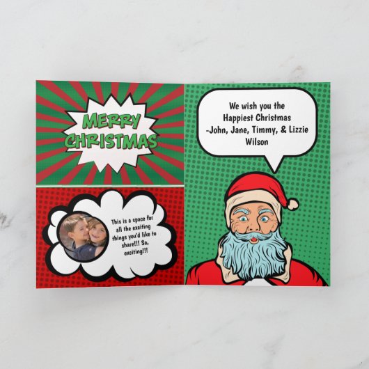 Comic Book Cover Foto Weihnachten Karte (Innenseite)