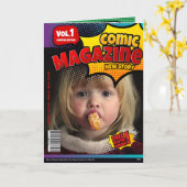 Comic Book Cover Foto Weihnachtskarte Karte (Gelbe Blume)