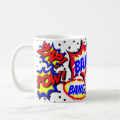 Comic Book Custom Speech Bubbles Black Dots Kaffeetasse (Links)