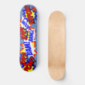 Comic Book Custom Speech Bubbles Black Polka Dots Skateboard (Vorderseite)