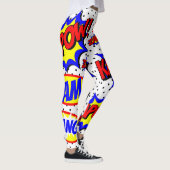 Comic Book Custom Speech Bubbles Color Bolt White Leggings (Rechts)