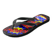 Comic Book Custom Speech Bubbles farbenfrohe Punkt Badesandalen (Schrägansicht)