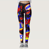 Comic Book Custom Speech Bubbles farbenfrohe Punkt Leggings (Vorderseite)
