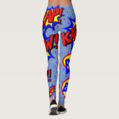 Comic Book Custom Speech Bubbles farbige Punkte Leggings (Rückseite)