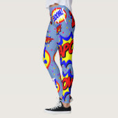 Comic Book Custom Speech Bubbles farbige Punkte Leggings (Links)