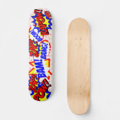 Comic Book Custom Speech Bubbles farbige Punkte Skateboard (Vorderseite)