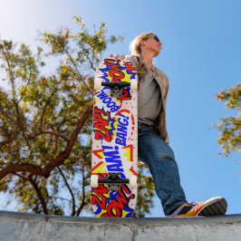 Comic Book Custom Speech Bubbles farbige Punkte Skateboard