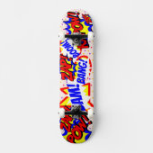 Comic Book Custom Speech Bubbles farbige Punkte Skateboard (Vorderseite)