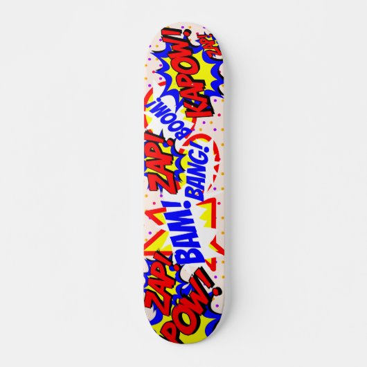 Comic Book Custom Speech Bubbles farbige Punkte Skateboard (Vorne)