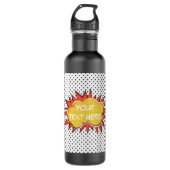 Comic Book Explosion Custom Text Bubble Edelstahlflasche (Vorderseite)