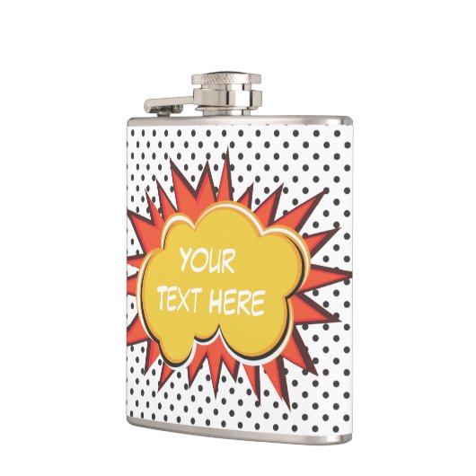 Comic Book Explosion Custom Text Bubble Flachmann (Links)