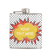 Comic Book Explosion Custom Text Bubble Flachmann (Vorderseite)
