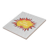 Comic Book Explosion Custom Text Bubble Fliese (Seite)