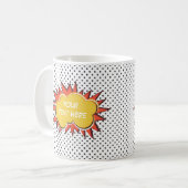 Comic Book Explosion Custom Text Bubble Kaffeetasse (Vorderseite Links)