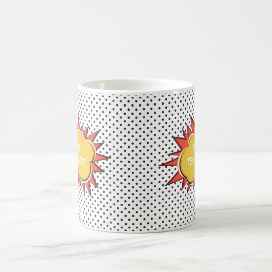 Comic Book Explosion Custom Text Bubble Kaffeetasse (Mittel)