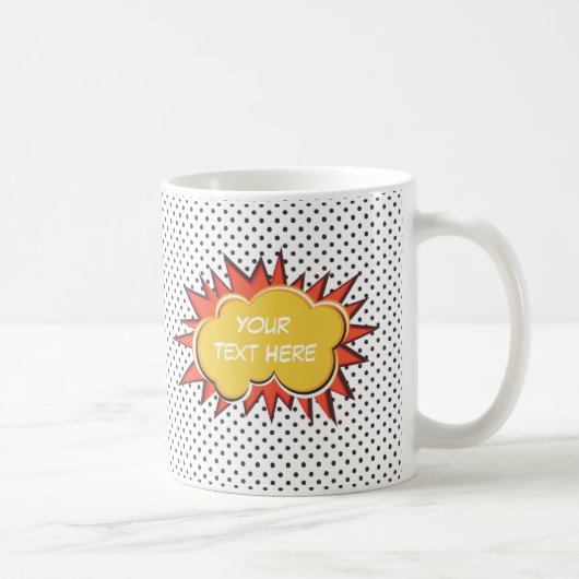 Comic Book Explosion Custom Text Bubble Kaffeetasse (Rechts)