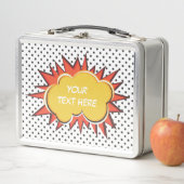 Comic Book Explosion Custom Text Bubble Metall Brotdose (Beispiel)