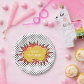 Comic Book Explosion Custom Text Bubble Pappteller (Party)