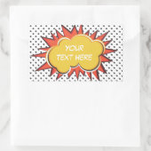 Comic Book Explosion Custom Text Bubble Rechteckiger Aufkleber (Tasche)