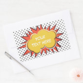 Comic Book Explosion Custom Text Bubble Rechteckiger Aufkleber (Umschlag)