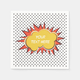 Comic Book Explosion Custom Text Bubble Serviette