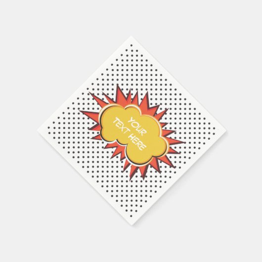 Comic Book Explosion Custom Text Bubble Serviette (Ecke)