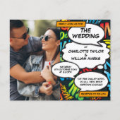 Comic Book Foto Budget Hochzeit Einladung (Vorderseite)