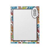 Comic Book Fun Speech Bubname Message Notizblock (Rotiert)