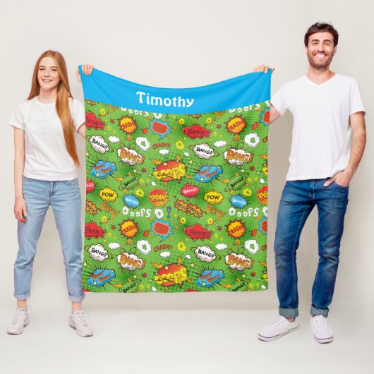 Comic Book Green Fleece Blanket (Beispiel)