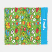Comic Book Green Fleece Blanket (Vorderseite (Horizontal))