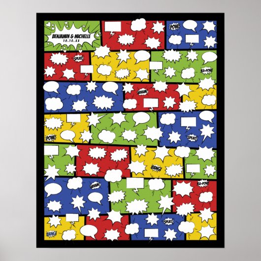 Comic Book Guest Book Poster - 100 Unterschriften (Vorne)