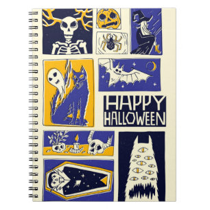 Comic Book Halloween Illustration Notizblock