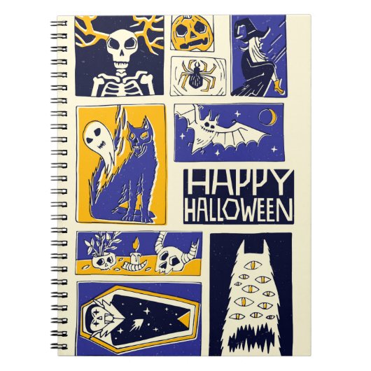 Comic Book Halloween Illustration Notizblock (Vorderseite)