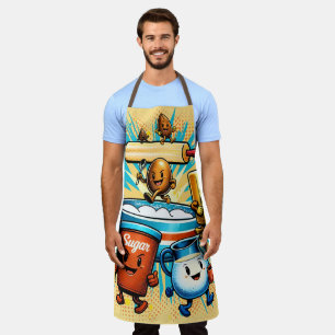 Comic-Book-Hippie-Backzutaten-Kochen Schürze