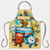 Comic book hippie baking ingredients cooking schürze (Vorderseite)