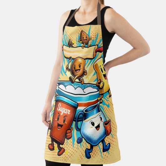 Comic book hippie baking ingredients cooking schürze (InSitu)