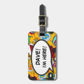 Comic Book I BM HERE Funny Cool Personalisiert Gepäckanhänger (Vorderseite vertikal)