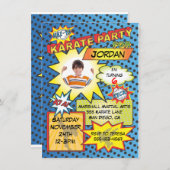 Comic Book Karate Party Einladung (Vorne/Hinten)