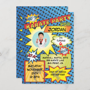 Comic Book Karate Party Einladung