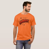 Comic-Book-Kunst-Smash-Ausrufezeichen Orange T-Shirt (Vorne ganz)