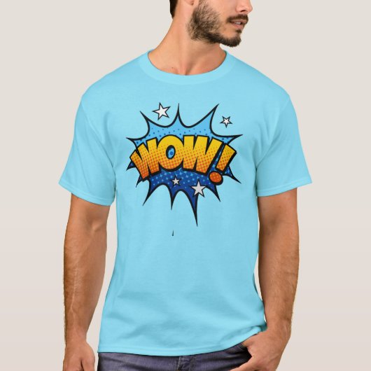 Comic-Book-Kunst-Wow-Ausruf T-Shirt (Vorderseite)