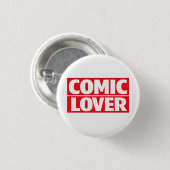Comic-Book-Liebhaber-Kühnes-Design Button (Vorne & Hinten)