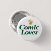 Comic-Book-Liebhaber-Kühnes-Design Button (Vorne & Hinten)