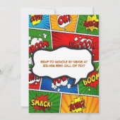 Comic Book Magazine Style Kindergeburtstag Party Einladung (Rückseite)