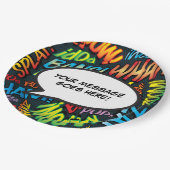 Comic Book Modern Fun Speech Bubble Pappteller (Schrägansicht)