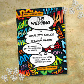 Comic Book Modern Fun Wedding Einladung