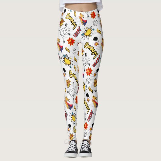 Comic-Book-Muster  Leggings (Vorderseite)