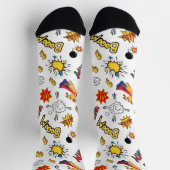 Comic-Book-Muster  Socken (Oben)
